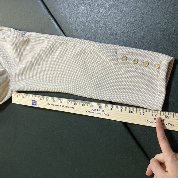 J. McLaughlin Marisa Funnel Neck Fleece Pullover Sz Large Top Beige Tan Buttons - Picture 15 of 16